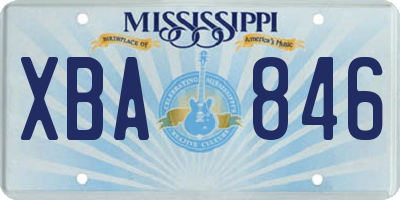MS license plate XBA846