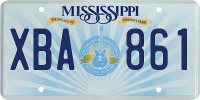 MS license plate XBA861