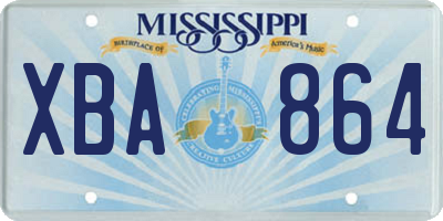 MS license plate XBA864