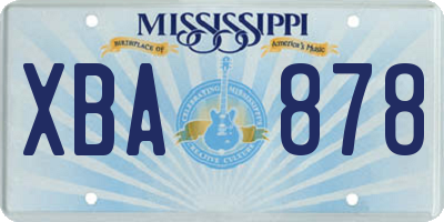 MS license plate XBA878