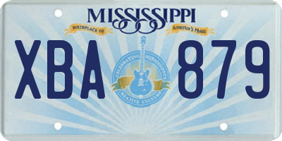 MS license plate XBA879