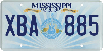 MS license plate XBA885