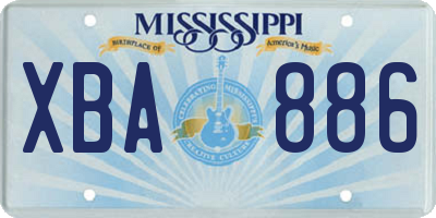 MS license plate XBA886