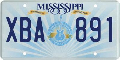 MS license plate XBA891