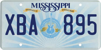 MS license plate XBA895