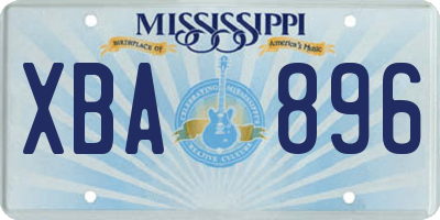 MS license plate XBA896