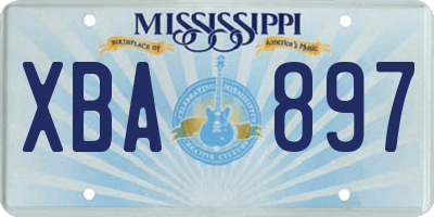 MS license plate XBA897