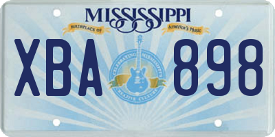 MS license plate XBA898
