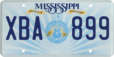 MS license plate XBA899