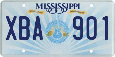 MS license plate XBA901