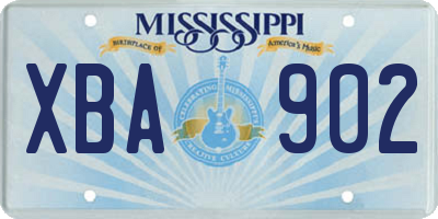 MS license plate XBA902