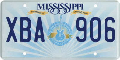 MS license plate XBA906