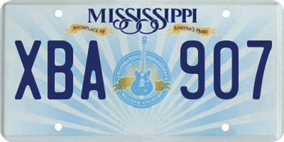 MS license plate XBA907