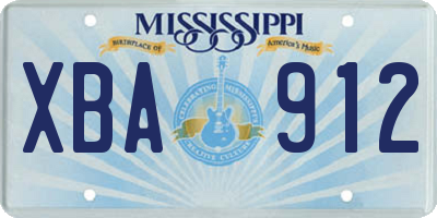 MS license plate XBA912