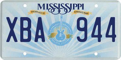 MS license plate XBA944
