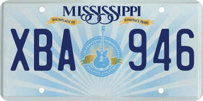 MS license plate XBA946