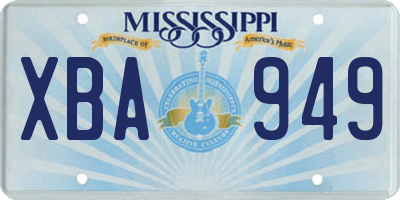 MS license plate XBA949