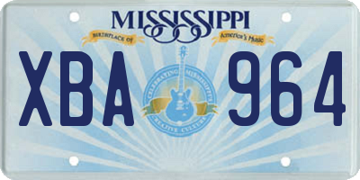 MS license plate XBA964