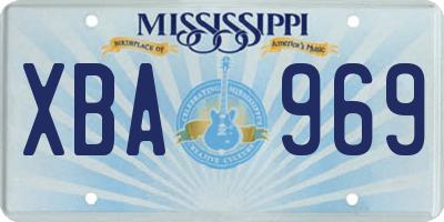 MS license plate XBA969