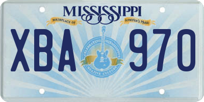 MS license plate XBA970