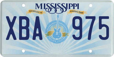 MS license plate XBA975