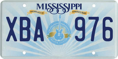 MS license plate XBA976