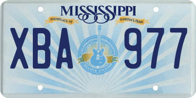 MS license plate XBA977