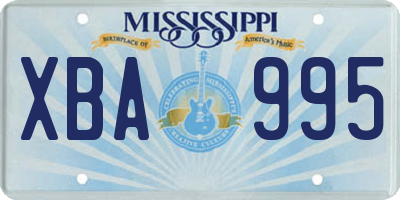 MS license plate XBA995