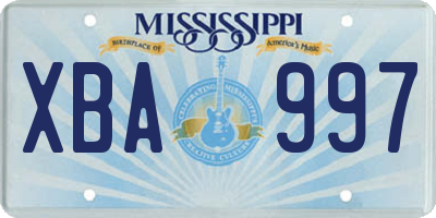 MS license plate XBA997