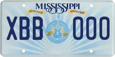 MS license plate XBB000