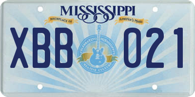 MS license plate XBB021