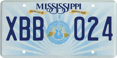 MS license plate XBB024