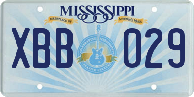 MS license plate XBB029