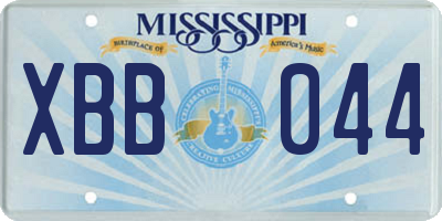 MS license plate XBB044