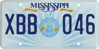 MS license plate XBB046
