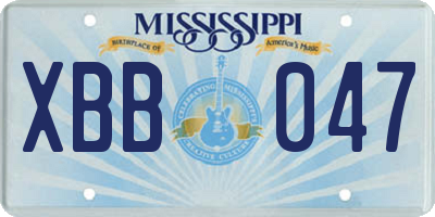 MS license plate XBB047
