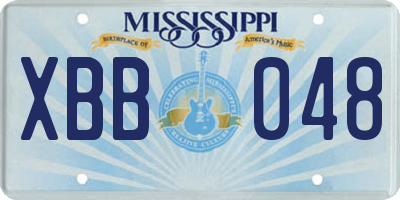 MS license plate XBB048