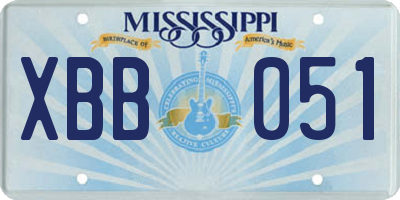 MS license plate XBB051