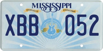 MS license plate XBB052