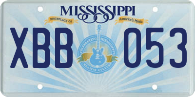 MS license plate XBB053