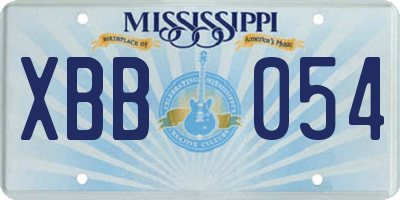 MS license plate XBB054