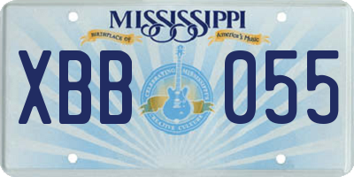 MS license plate XBB055