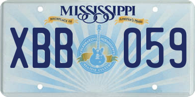 MS license plate XBB059
