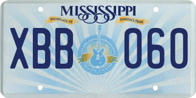 MS license plate XBB060