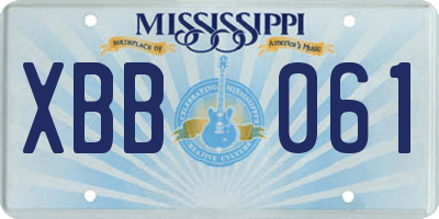 MS license plate XBB061