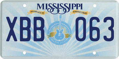 MS license plate XBB063