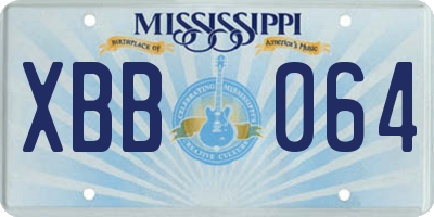 MS license plate XBB064