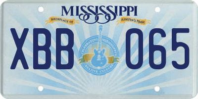 MS license plate XBB065