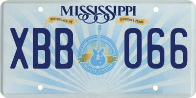 MS license plate XBB066