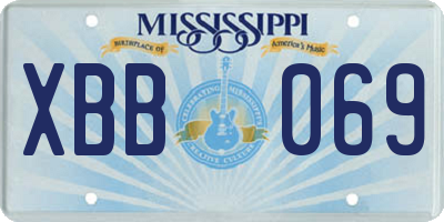 MS license plate XBB069
